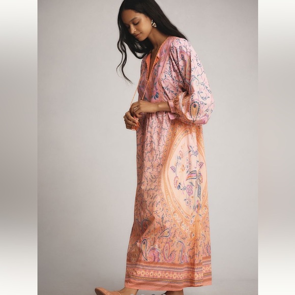 New FARM Rio x Anthropologie Long Sleeve Maxi Dress - Picture 2 of 4